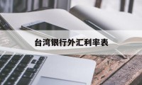 台湾银行外汇利率表(台湾银行实时汇率查询)